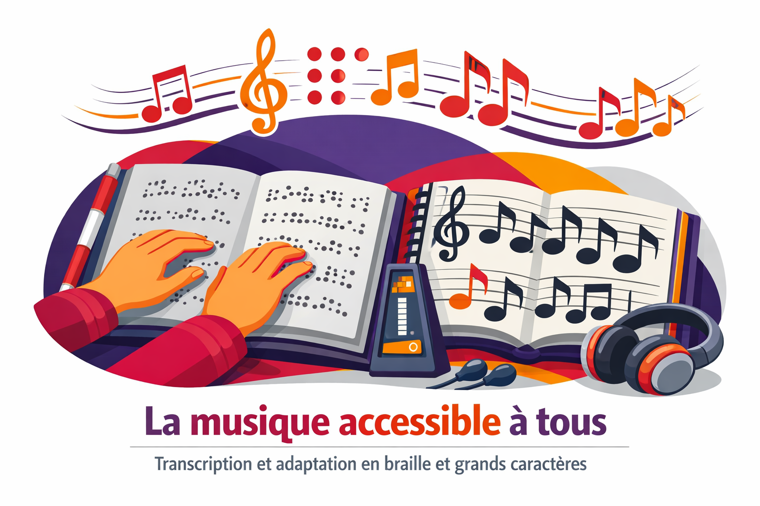 Dessins en relief images tactiles adaptation partitions musique
